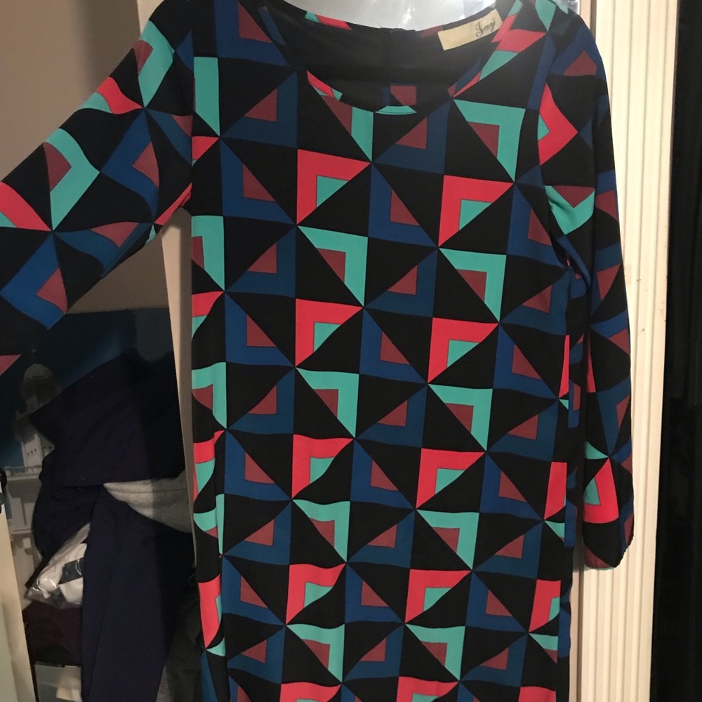 Geometric multicolored dress